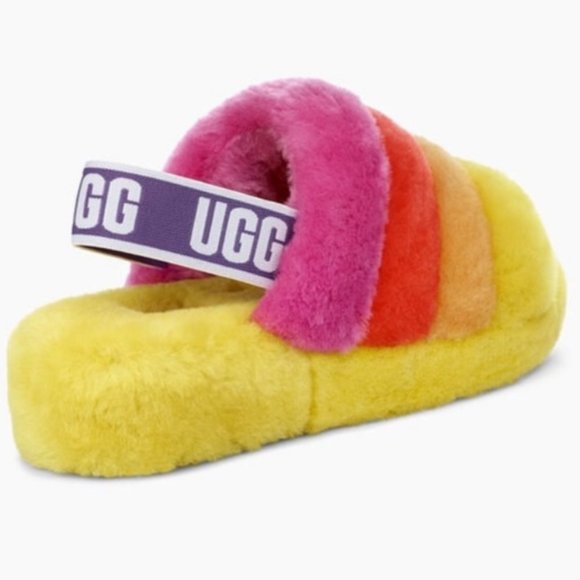 UGG Pride Fluff Yeah Rainbow SLIPPERS Slide - Picture 6 of 13